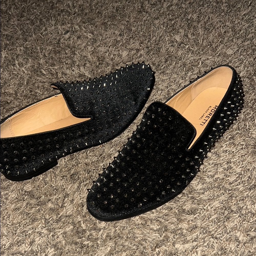 Edgy Black Studded Slip-On Loafers